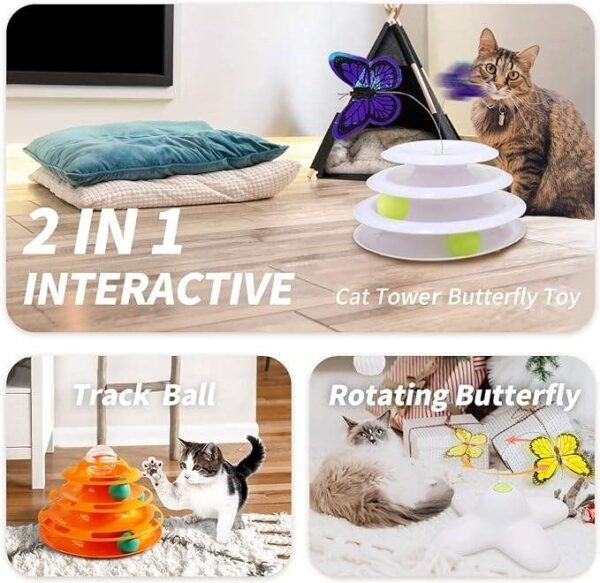 Interactive Tower of Butterfly Cat Toy